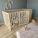 Montclair - Montessori Floor Bed with High Railings and Gate