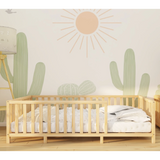 Rosewood - Montessori Playpen Low Bed with Railings