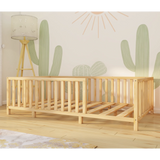 Rosewood - Montessori Playpen Low Bed with Railings