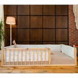 Alden - Montessori Floor Bed with Cylindrical Railings