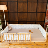 Alden - Montessori Floor Bed with Cylindrical Railings