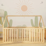 Middleton - Montessori House-Shaped Floor Bed with High Railings and Gate