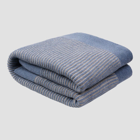Pappini Knitted Throw – Stone Blue Stripes