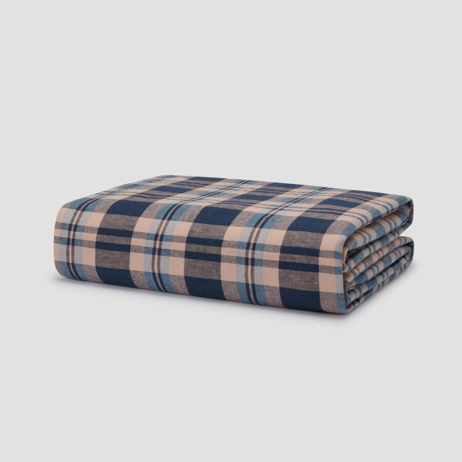 Pappini Linen Blend Duvet Cover – Atlantic Dallington Check - Image 4