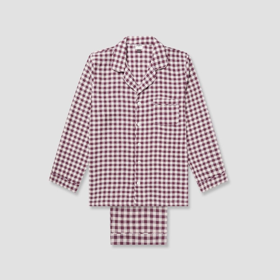 Pappini Gingham Pyjama Trousers Set – Berry