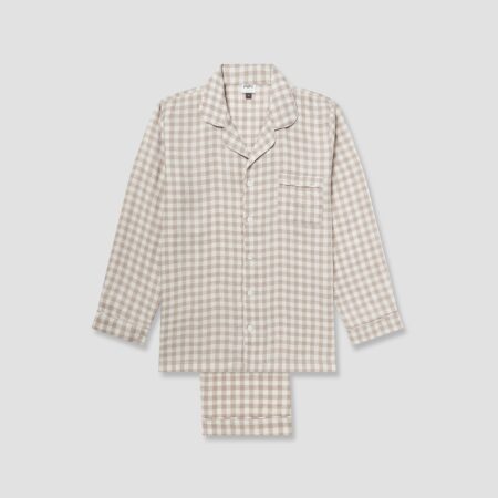 Pappini Gingham Pyjama Trousers Set – Mushroom