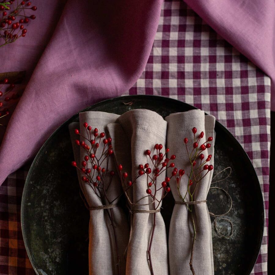 Pappini Linen Napkins Set of 4 – Oatmeal 100% Linen - Image 5