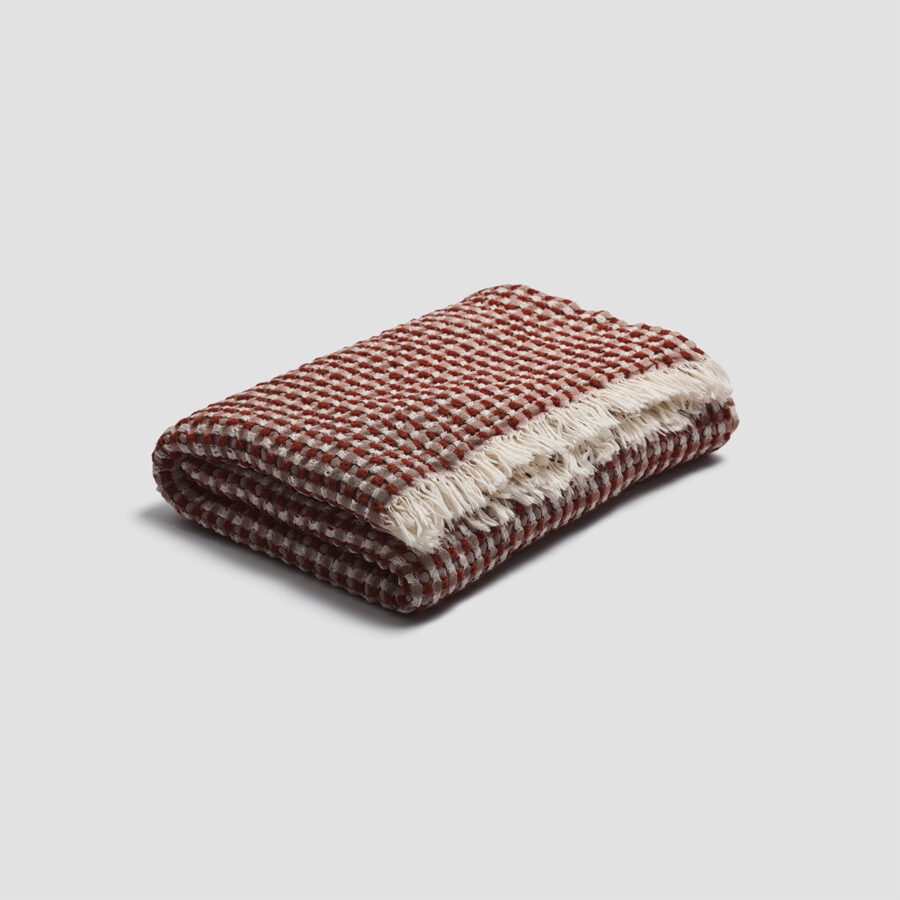 Pappini Textured Waffle Throw – Cinnamon - Image 3