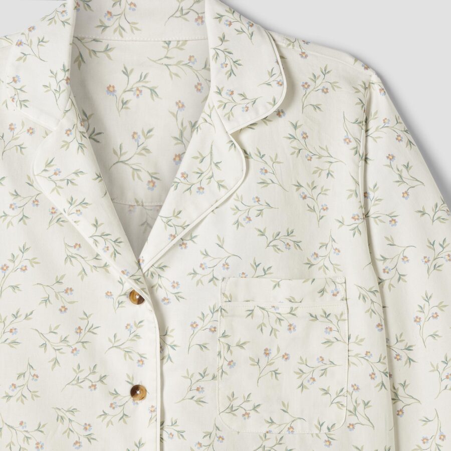 Pappini Cotton Pyjama Trousers Set – Spring Sprig Floral - Image 3