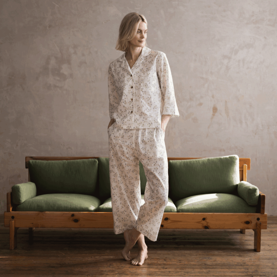 Pappini Cotton Pyjama Trousers Set – Spring Sprig Floral